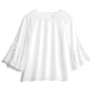NWT Calvin Klein Warburten Bell Sleeve Blouse in White (Stitch Fix)